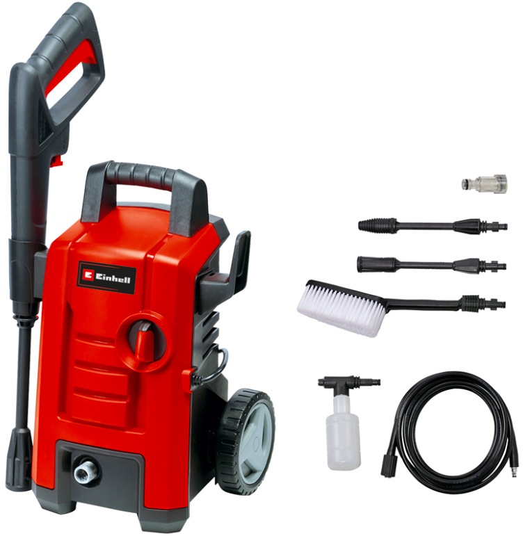 Vysokotlaký čistič Einhell Expert TC-HP 130 s příslušenstvím pro čištění venkovních ploch a vozidel