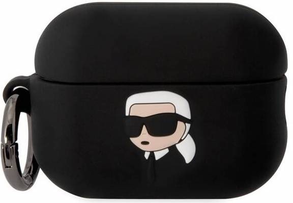 Pouzdro Karl Lagerfeld 3D Logo NFT Karl Head na AirPods Pro 2 černé