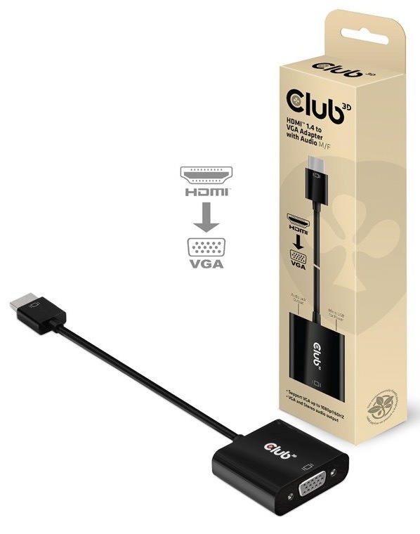 Redukce Club3D HDMI 1.4 / VGA (M/F), Active