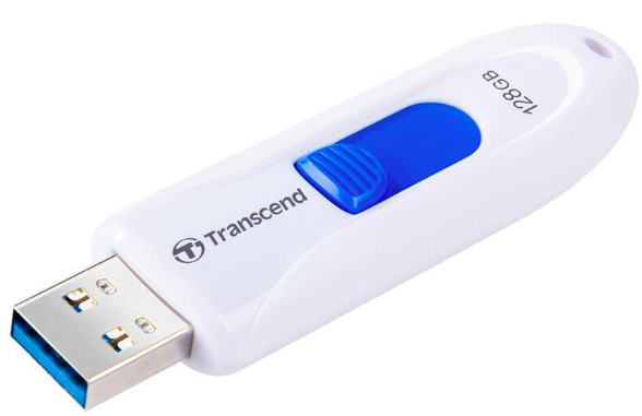 Flash USB Transcend JetFlash 790W 128 GB USB 3.1 Gen 1 - bílý/modrý