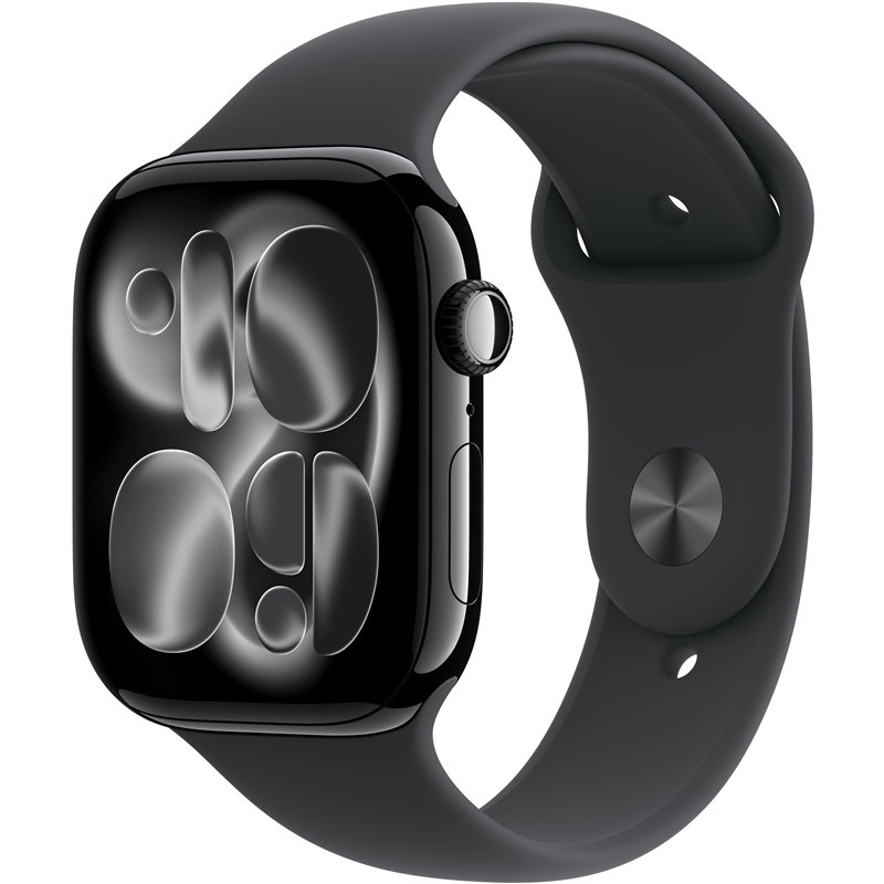 Chytré hodinky Apple Watch Series 11 GPS 46mm klavírně černý hliník - černý sportovní řemínek - M/L