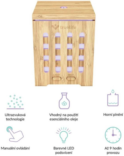Aroma difuzér TrueLife D7 Bamboo hnědý Truelife D7 Bamboo, hnědá