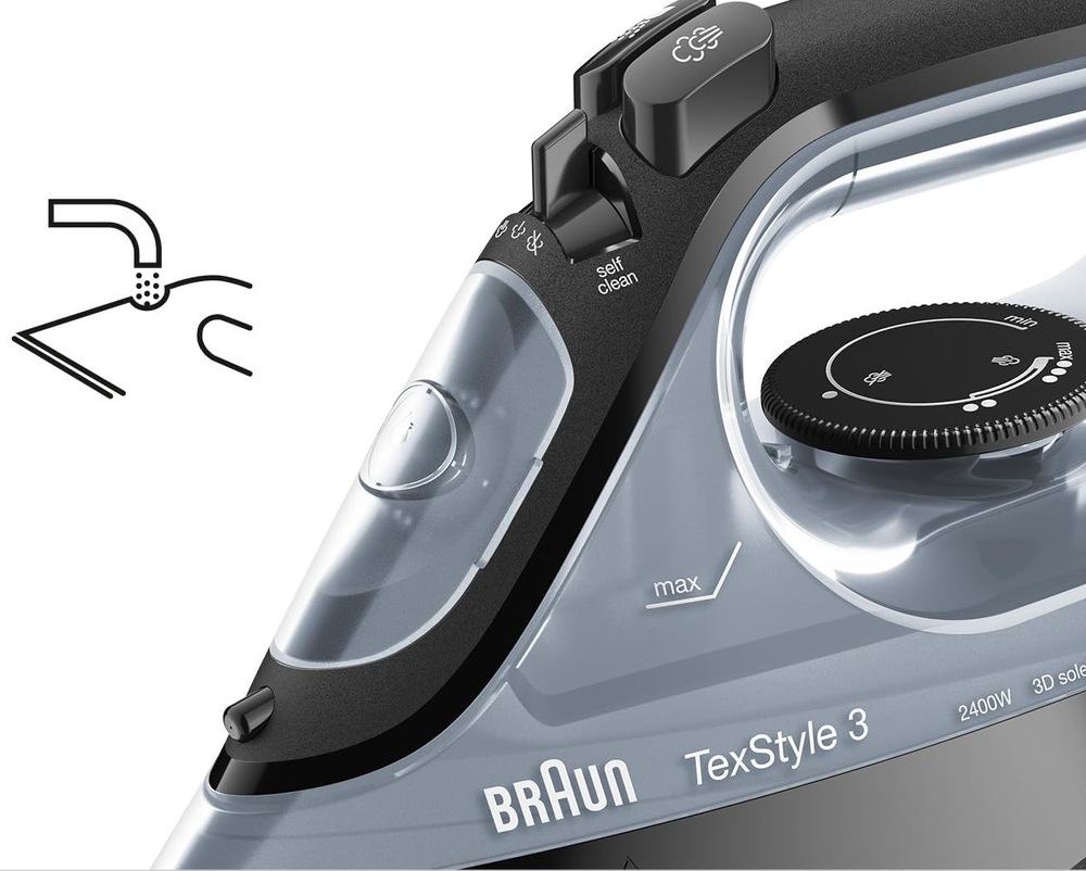 Žehlička Braun TexStyle 3 SI3055BK černá Žehlička Braun TexStyle 3 SI3055BK černá