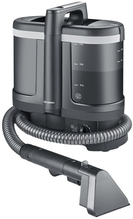 Čistič skvrn Severin SC 7188 S-Power v černé a antracitové barvě s hadicí.