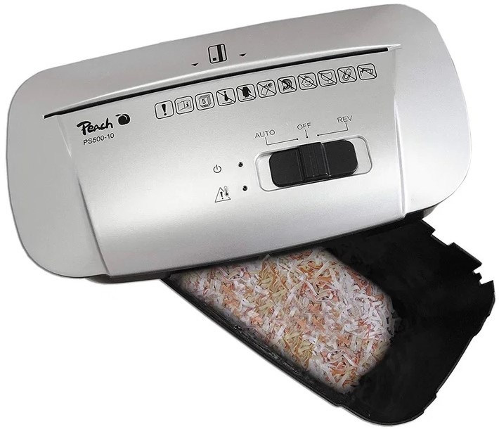 Skartovač Peach PS500-10 5 listů/ 11L/ podélný řez černý