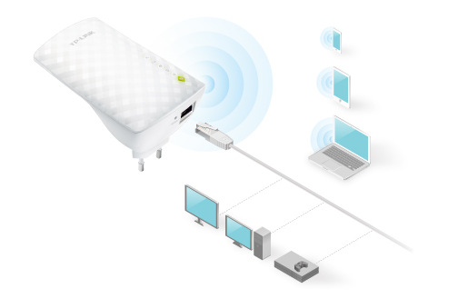 Wi-Fi extender TP-Link RE200 AC750 bílý