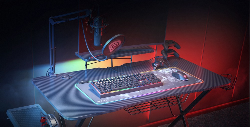 Herní stůl Genesis HOLM 300 RGB černý Genesis HOLM 300 RGB