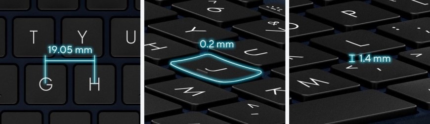 Detail komfortní klávesnice notebooku Asus Vivobook 15