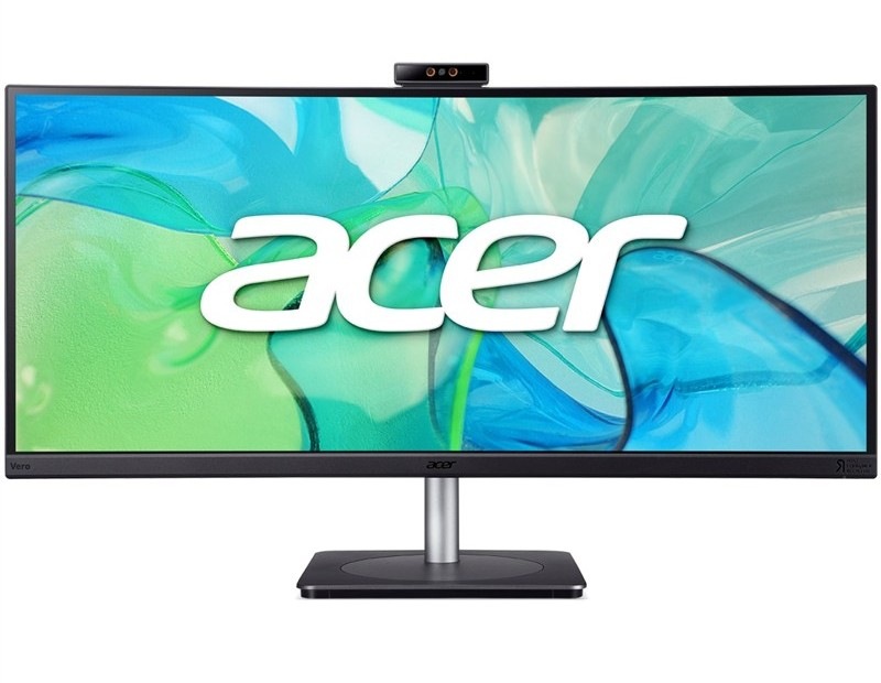 Monitor Acer CB343CUR, černá/stříbrná barva.