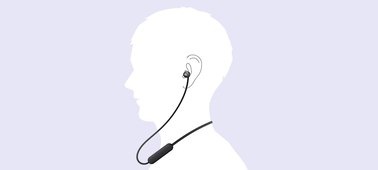 Sluchátka Sony WI-C310 černá Sony WI-C310 – plochý kabel za krk