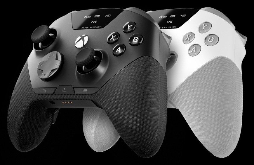 Gamepad SteelSeries Aeon Pro White bílý Černé a bílé provedení gamepadu SteelSeries Aeon Pro s viditelnými páčkami a texturovanými úchopy.