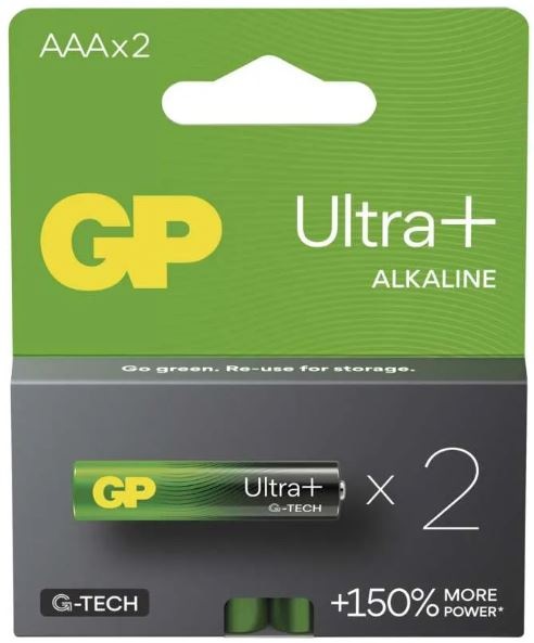Baterie alkalická GP Ultra Plus AAA (LR03), 2 ks