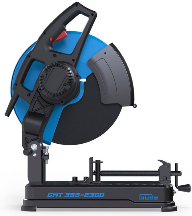 Pila pokosová Güde GMT 355-2300 Profil pily Güde GMT 355-2300 se stabilní základnou a kotoučem 355 mm