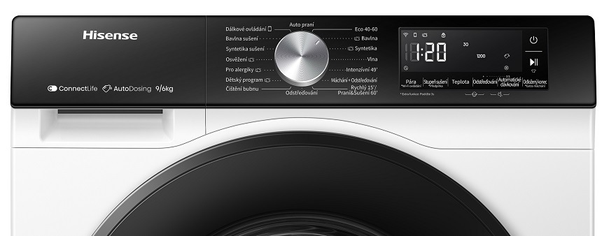Pračka se sušičkou Hisense WD3S9045BW3 bílá Pračka se sušičkou Hisense WD3S9045BW3, bílá, LED displej