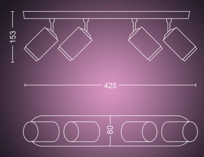 Bodové svítidlo Philips Hue Fugato White and Color Ambiance 4 Spot černé Bodové svítidlo Philips Hue Fugato White and Color Ambiance 4 Spot černé