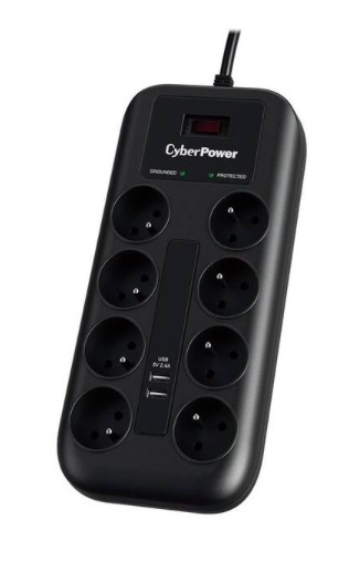 Přepěťová ochrana CyberPower Surge Buster 8 zásuvek, 2xUSB, 1.8m černá Přepěťová ochrana CyberPower Surge Buster 8 zásuvek, 2xUSB, 1.8m černá