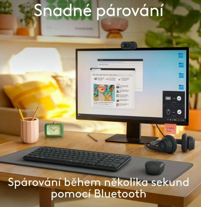 Klávesnice Logitech K250 CZ/SK - grafitová