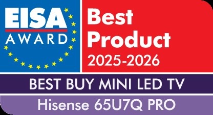 TV Hisense 65U7QPRO s oceněním EISA