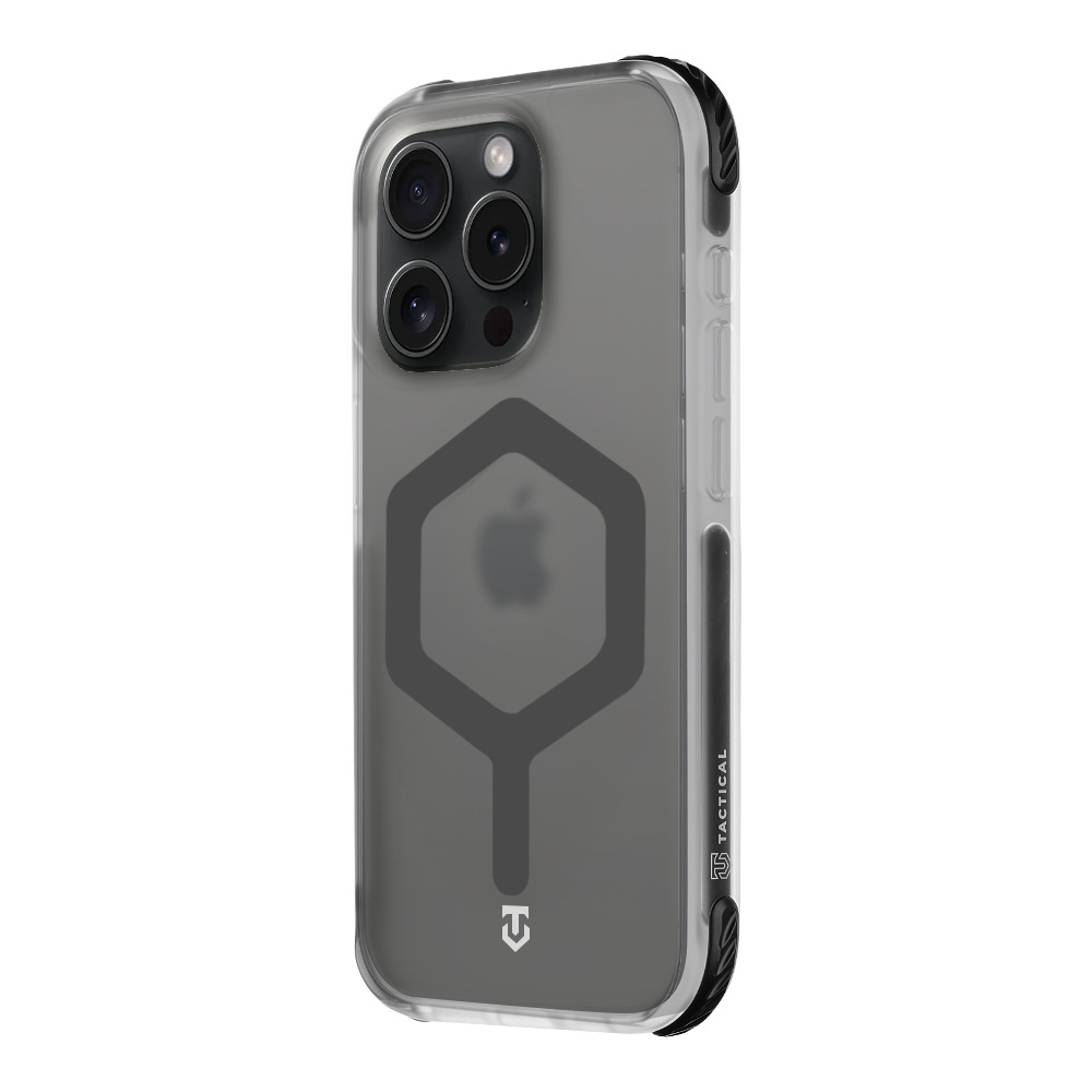 Kryt na mobil Tactical MagForce Hexagon na Apple iPhone 15 Pro - černý/průhledný