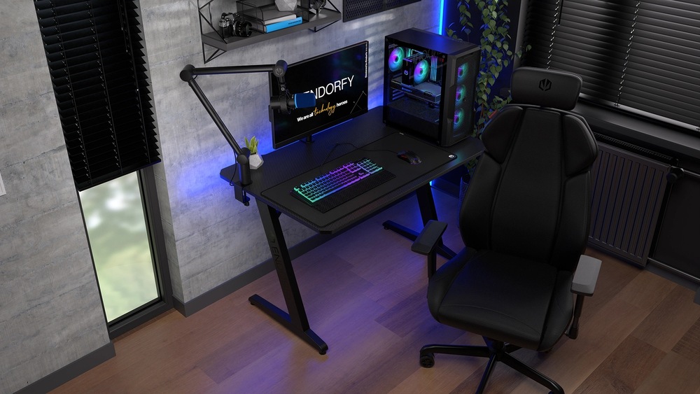 Herní stůl ENDORFY Atlas S Electric Dark Wood hnědý Systém pro vedení kabelů zajistí pořádek na pracovní ploše