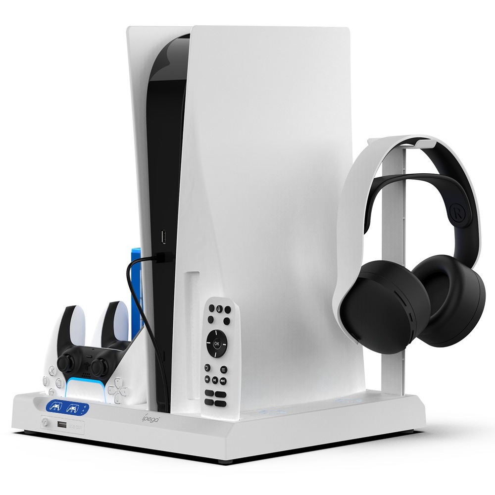 Dokovací stanice iPega P5S028 s chlazením pro PS5/PS5 Slim bílá Dokovací stanice iPega P5S028 pro PlayStation 5 / PlayStation 5 Slim (PG-P5S028)