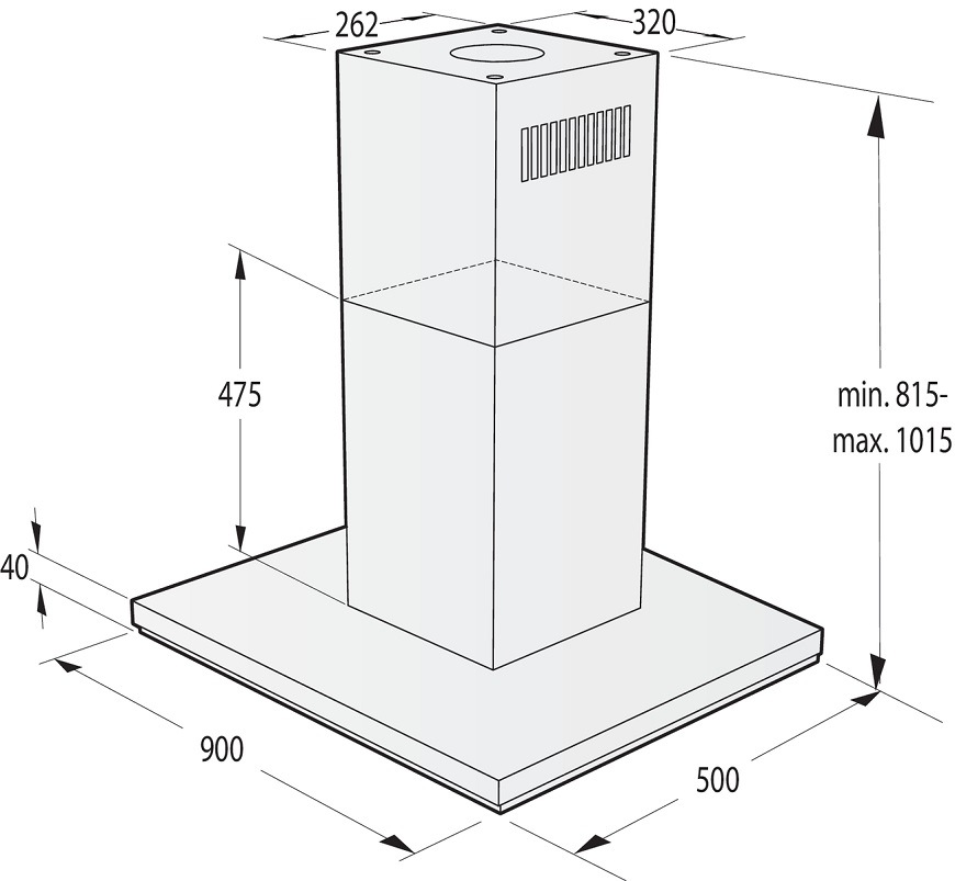 Odsavač par Gorenje IHT943E6XGB Odsavač par Gorenje IHT943E6XGB, nerez, rozměry
