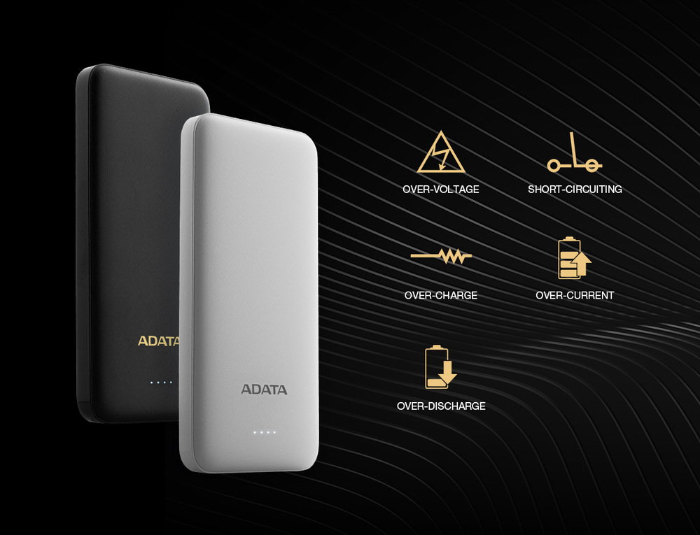 Powerbanka ADATA AT10000, 10000mAh černá Powerbanka ADATA AT10000, 10000mAh černá