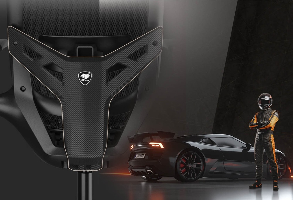 Herní židle Cougar Speeder One černá Ukázka dynamického designu herní židle Cougar Speeder One