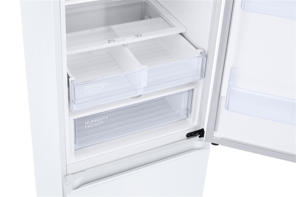 Chladnička s mrazničkou Samsung RB38C603CWW/EF bílá Otevřený lednice, detail úložného prostoru