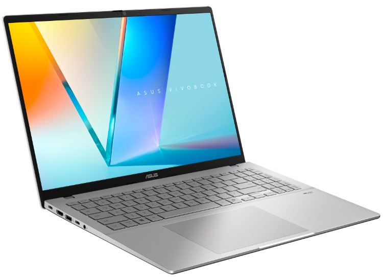 Detail 16″ OLED displeje a klávesnice notebooku ASUS Vivobook S16 z levé strany