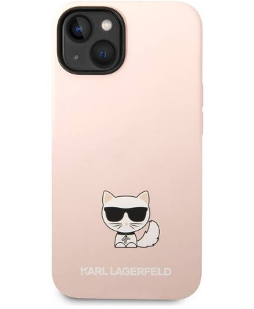 Kryt na mobil Karl Lagerfeld Liquid Silicone Choupette na Apple iPhone 14 růžový KLGKLHCP14SSLCTPI