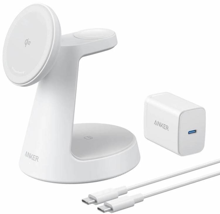 Bezdrátová nabíječka Anker MagGo 3v1 Dock Stand 15W bílá