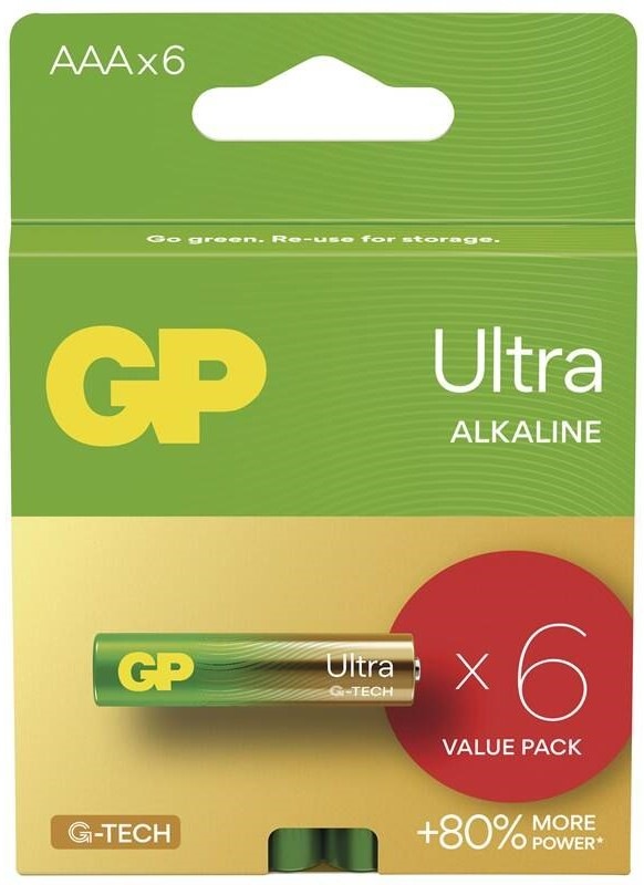 Baterie alkalická GP Ultra AAA (LR03), 6 ks