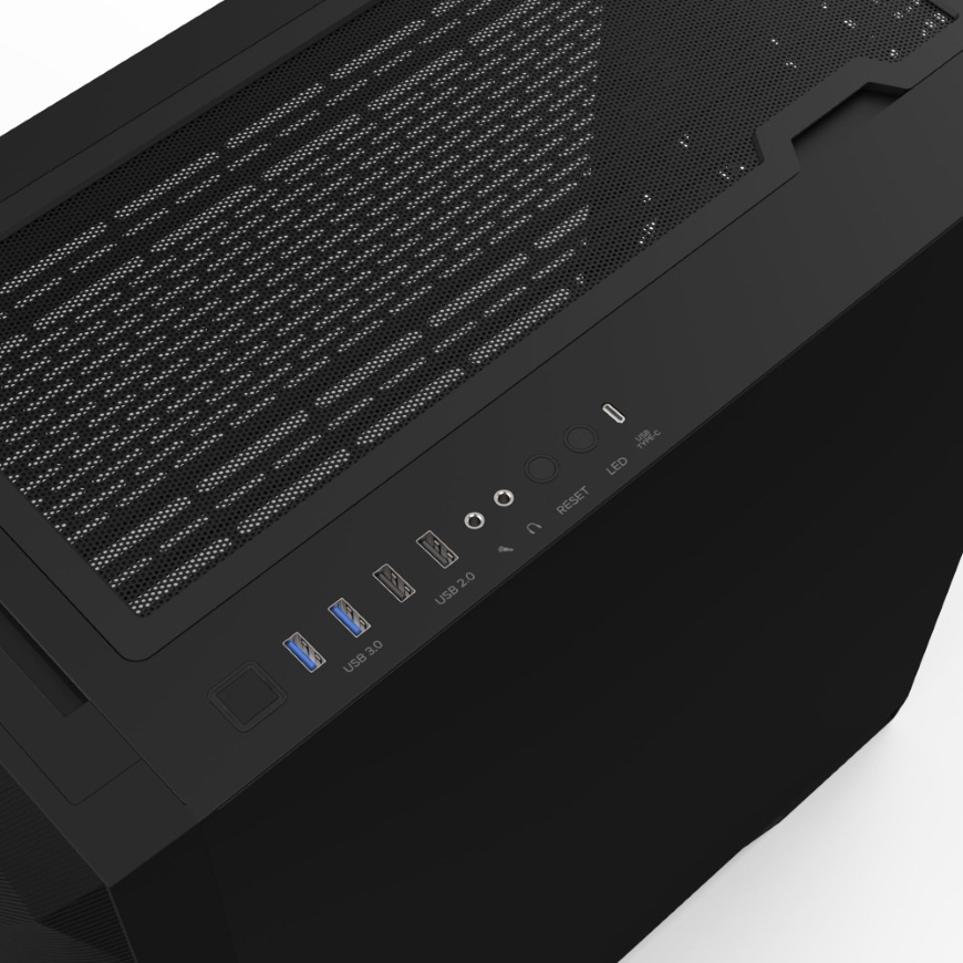 Case Zalman Z9 Iceberg MS černá Detail portů na horním panelu PC skříně Zalman Z9 Iceberg MS