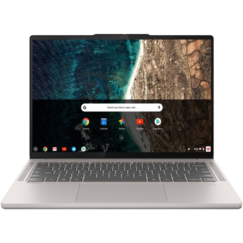 Notebook Lenovo Chrome v béžové barvě.