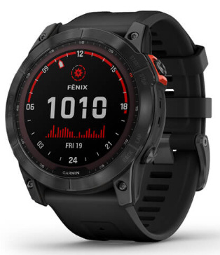 Chytré hodinky Garmin fenix 7X Solar - Gray / Black Silicone Band