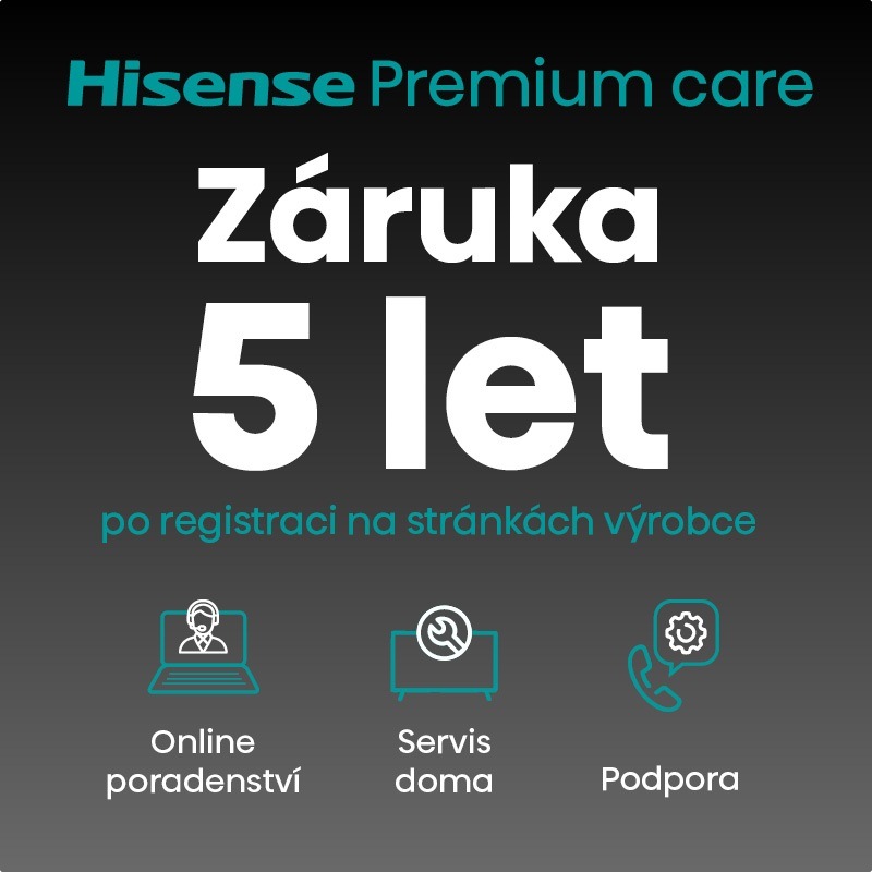 Televize Hisense 65U7Q Logo 5leté prodloužené záruky na televizor Hisense.