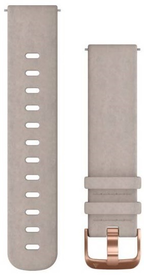 Řemínek Garmin Quick Release 20mm, semišový šedý, růžovozlatá přezka