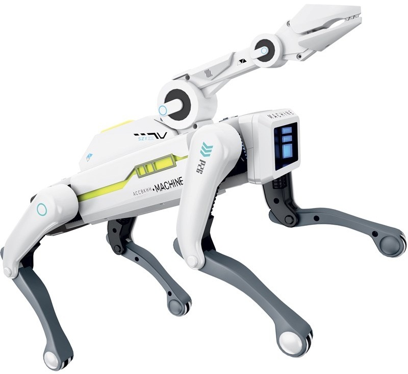 RC zvířátko CyberWoof s robotickým ramenem.