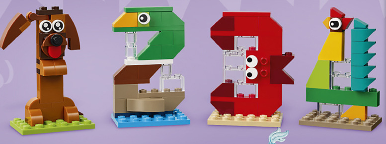 Stavebnice LEGO® 40807 Narozeninová čísla Zvířecí číslice mohou každý rok posloužit jako veselá rekvizita pro narozeninové fotografie dítěte.