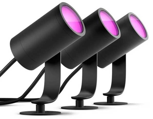 Venkovní svítidlo Philips Hue Lily White and Color Ambiance Spot 3ks černé