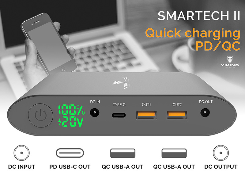 Powerbanka Viking Smartech II QC 3.0 40 000mAh šedá Viking Smartech II QC 3.0 40 000 mAh, šedá