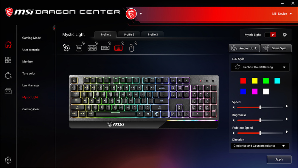 Klávesnice MSI Vigor GK30, CZ+SK layout černá