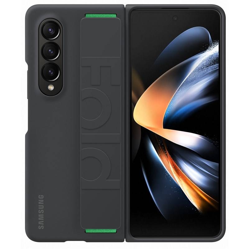 Kryt na mobil Samsung Galaxy Z Fold4 Silicone cover with strap černý