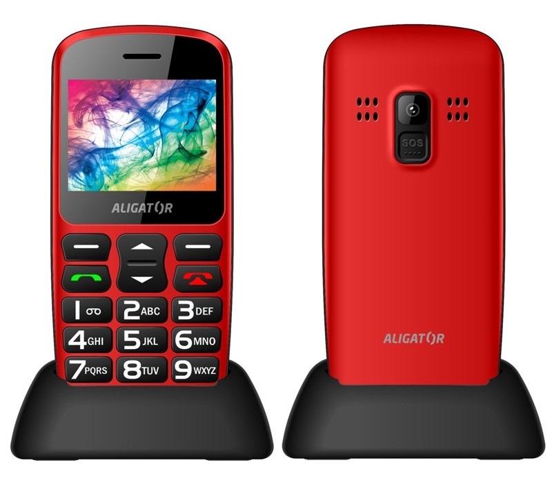 Mobilní telefon Aligator A690 Senior červený