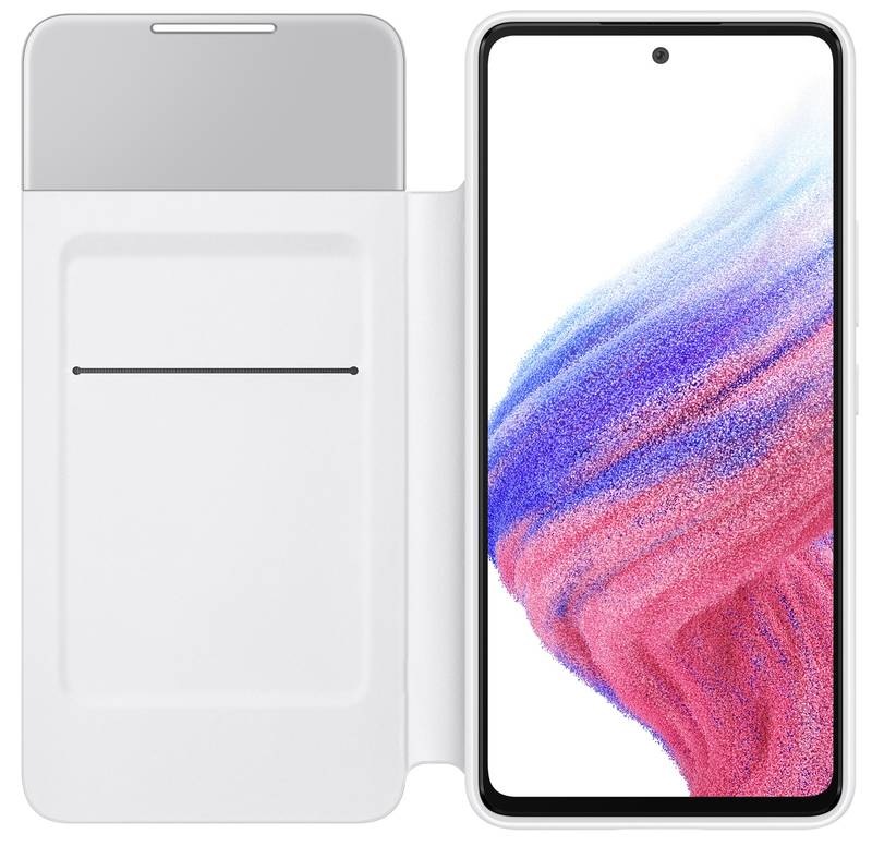 Pouzdro na mobil flipové Samsung S View Wallet Cover na Galaxy A53 5G bílé