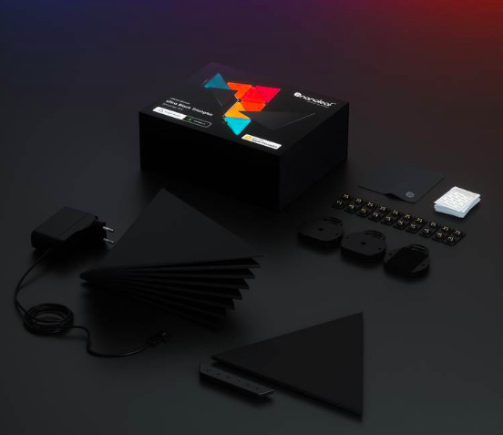 LED světlo Nanoleaf Shapes Ultra Black Triangles Starter Kit 9 ks LED světlo Nanoleaf Shapes Ultra Black Triangles Starter Kit 9 ks