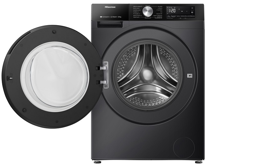 Pračka se sušičkou Hisense WD3S8043BB3, černá, invertorový motor