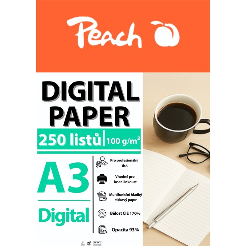 Papíry do tiskárny Peach Digital A3 100g - 250 listů