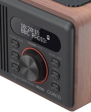 Radiopřijímač s DAB+ Carneo W100 hnědý
